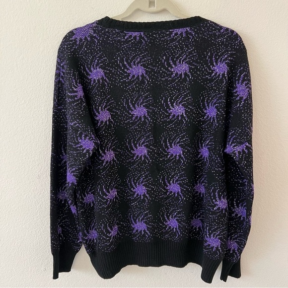 Vintage Funky Whimsygoth Metallic Reversible Grandmacore Sweater SZ L/XL - Picture 7 of 15